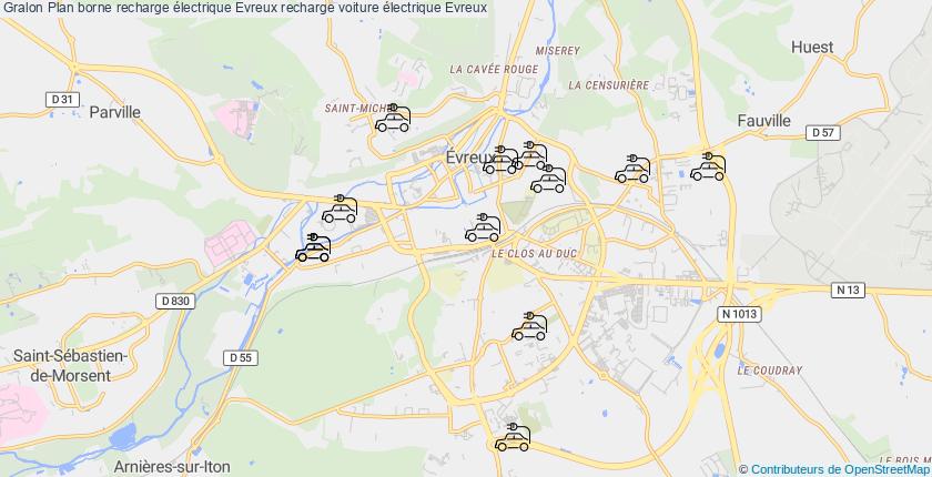 plan bornes recharge électrique Evreux