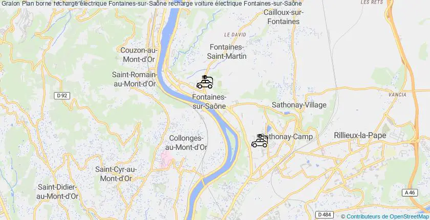 plan bornes recharge électrique Fontaines-sur-Saône