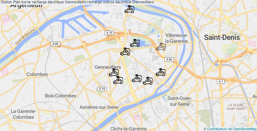 plan bornes recharge électrique Gennevilliers