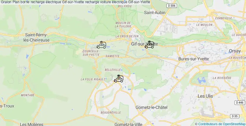 plan bornes recharge électrique Gif-sur-Yvette