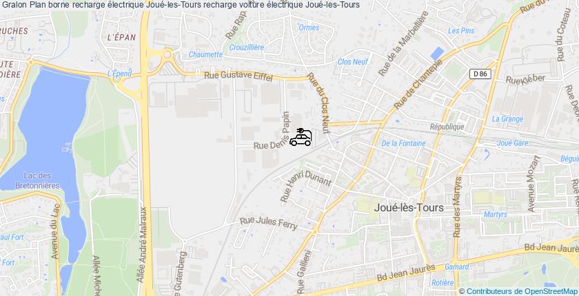 plan bornes recharge électrique Joué-les-Tours
