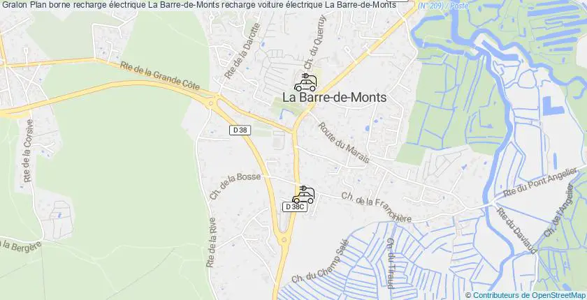 plan bornes recharge électrique La Barre-de-Monts