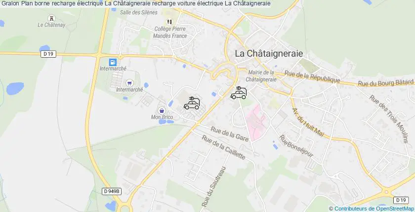 plan bornes recharge électrique La Châtaigneraie