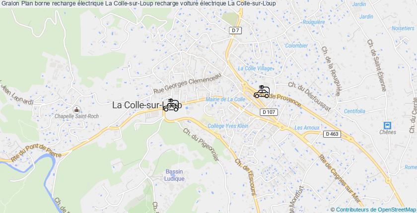 plan bornes recharge électrique La Colle-sur-Loup