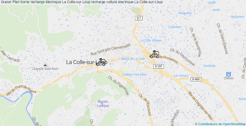 plan bornes recharge électrique La Colle-sur-Loup