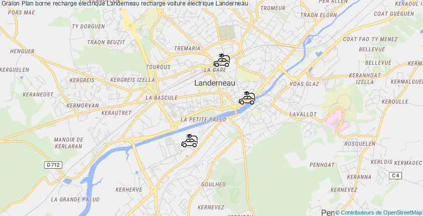 plan bornes recharge électrique Landerneau