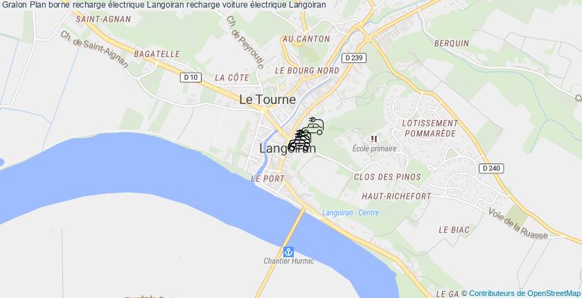 plan bornes recharge électrique Langoiran