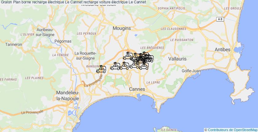 plan bornes recharge électrique Le Cannet