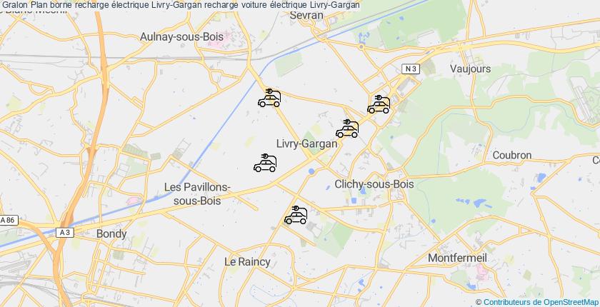 plan bornes recharge électrique Livry-Gargan