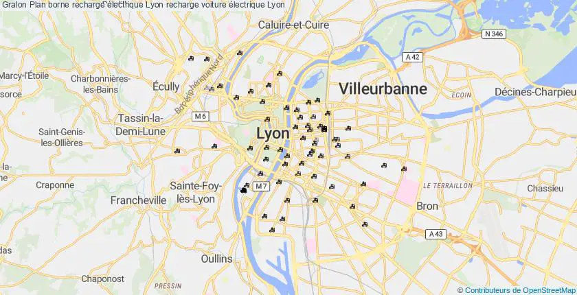 plan bornes recharge électrique Lyon