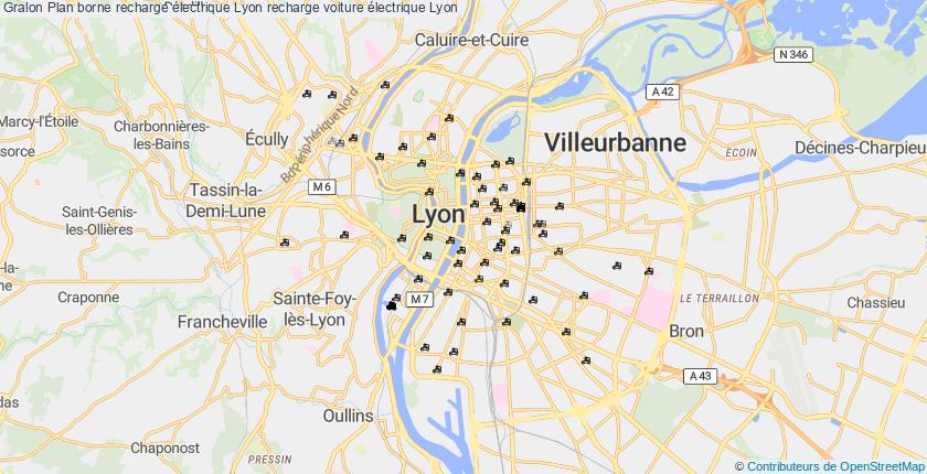 plan bornes recharge électrique Lyon