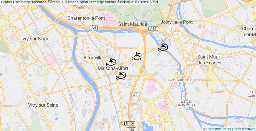 plan bornes recharge électrique Maisons-Alfort