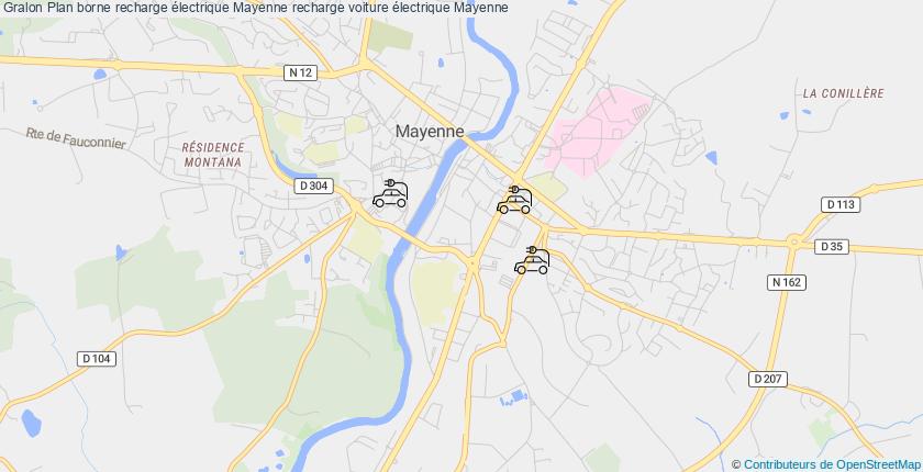 plan bornes recharge électrique Mayenne