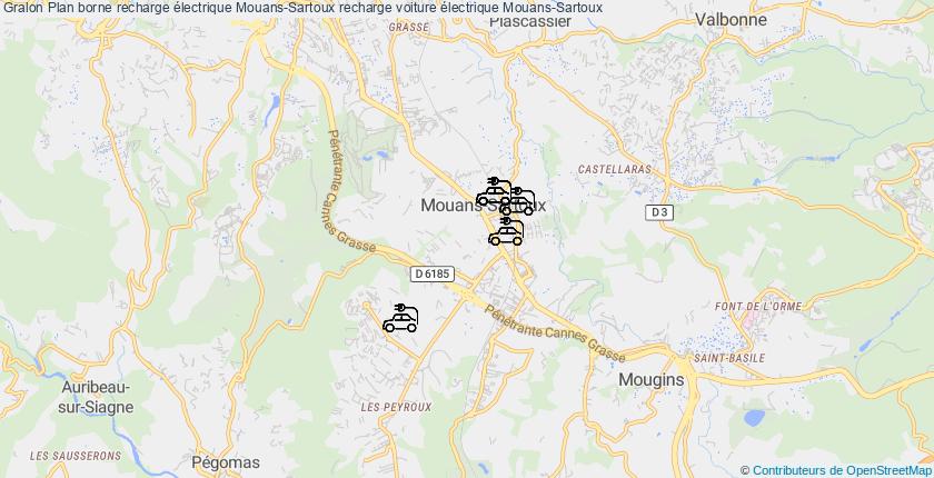 plan bornes recharge électrique Mouans-Sartoux