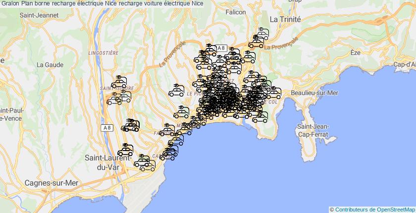 plan bornes recharge électrique Nice