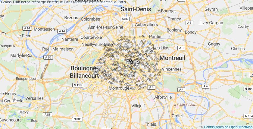 plan bornes recharge électrique Paris