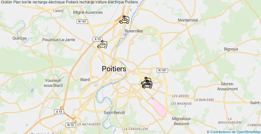 plan bornes recharge électrique Poitiers