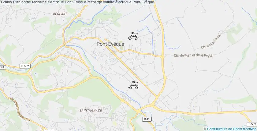 plan bornes recharge électrique Pont-Evêque