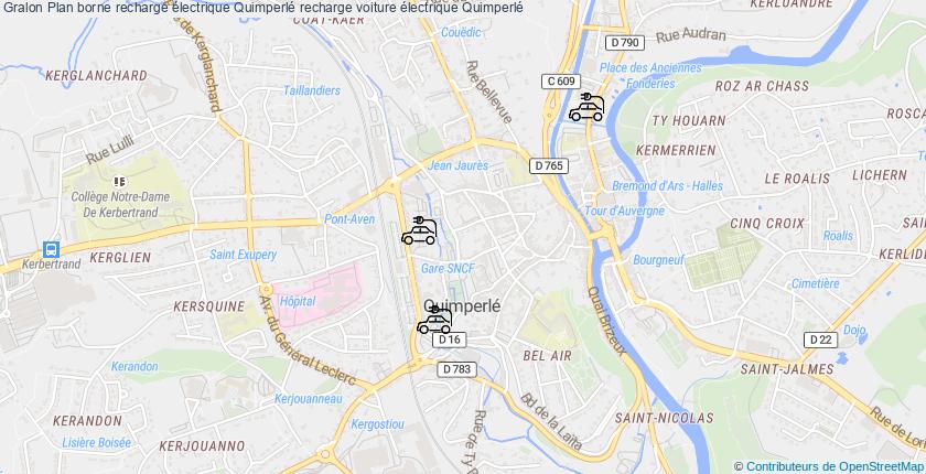 plan bornes recharge électrique Quimperlé