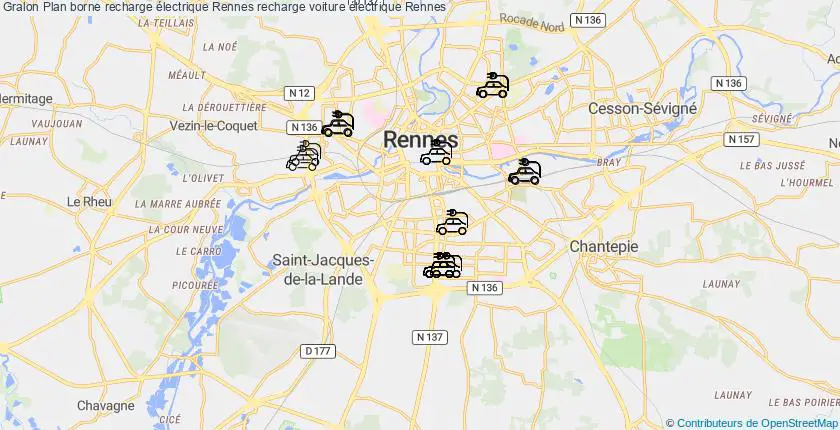 plan bornes recharge électrique Rennes