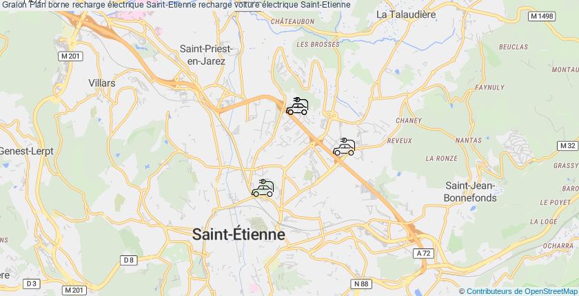 plan bornes recharge électrique Saint-Etienne
