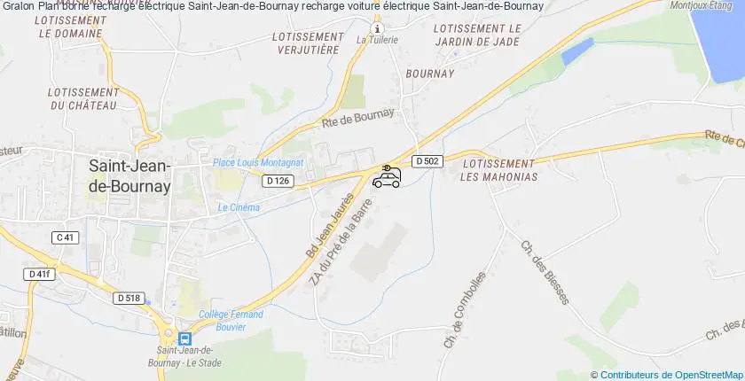 plan bornes recharge électrique Saint-Jean-de-Bournay