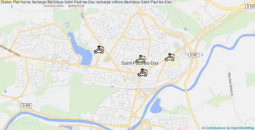 plan bornes recharge électrique Saint-Paul-les-Dax