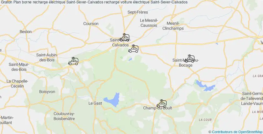 plan bornes recharge électrique Saint-Sever-Calvados