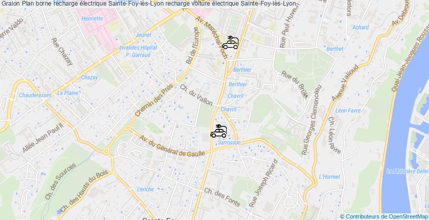 plan bornes recharge électrique Sainte-Foy-lès-Lyon