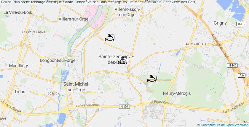 plan bornes recharge électrique Sainte-Geneviève-des-Bois