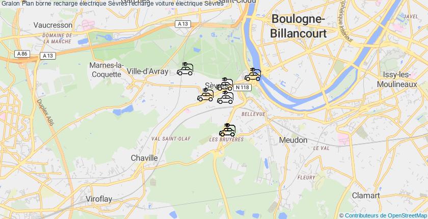 plan bornes recharge électrique Sèvres