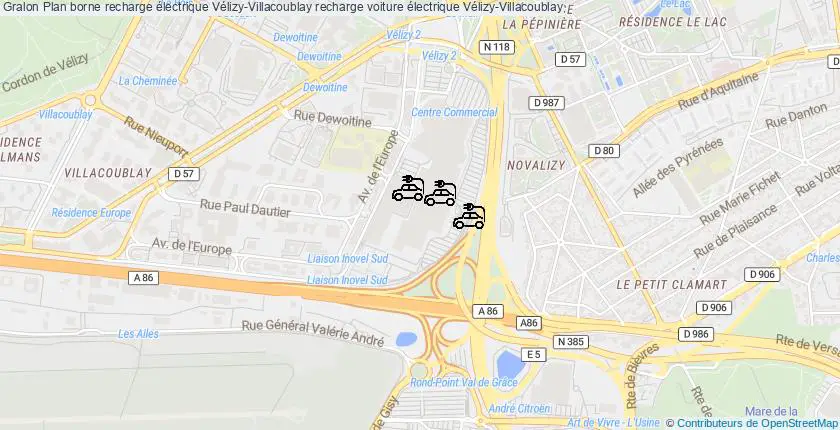 plan bornes recharge électrique Vélizy-Villacoublay