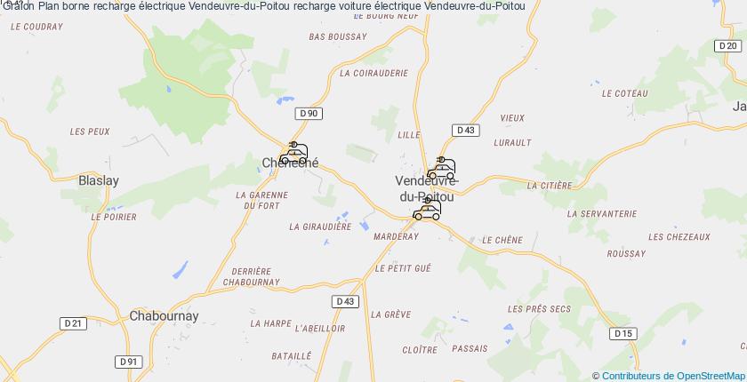 plan bornes recharge électrique Vendeuvre-du-Poitou