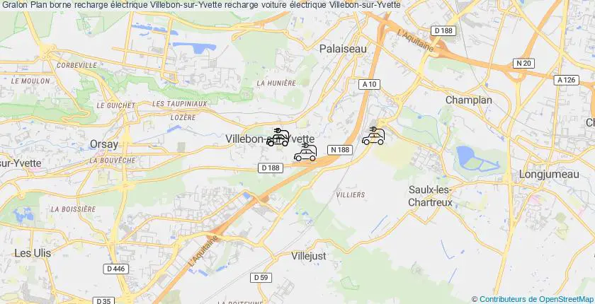plan bornes recharge électrique Villebon-sur-Yvette