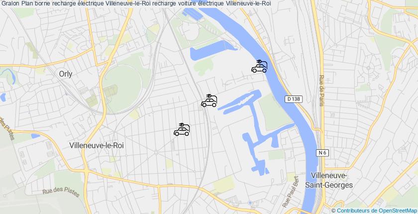 plan bornes recharge électrique Villeneuve-le-Roi