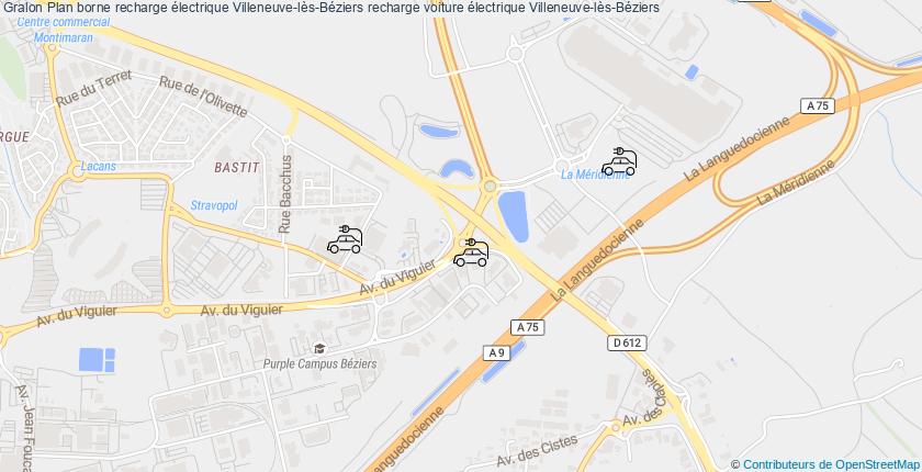 plan bornes recharge électrique Villeneuve-lès-Béziers
