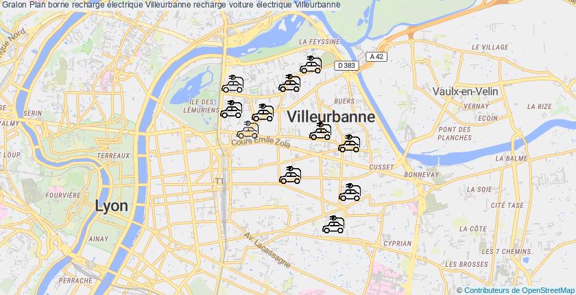 plan bornes recharge électrique Villeurbanne