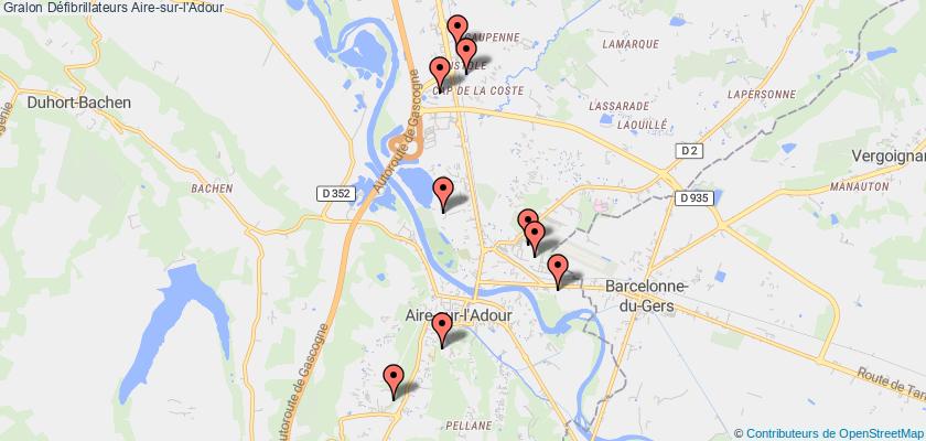 plan défibrillateurs Aire-sur-l'Adour