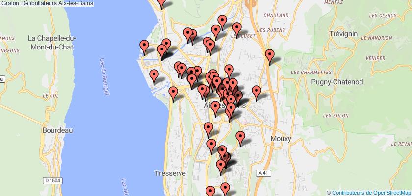 plan défibrillateurs Aix-les-Bains