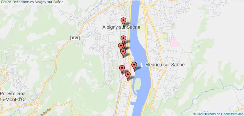 plan défibrillateurs Albigny-sur-Saône