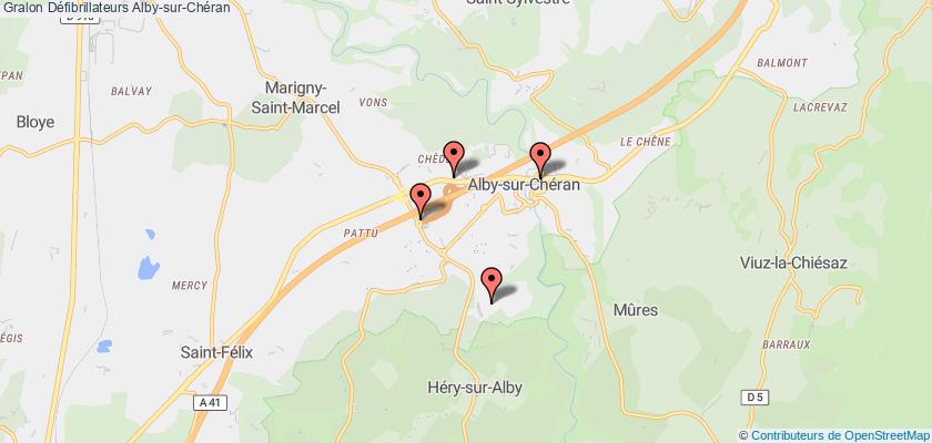 plan défibrillateurs Alby-sur-Chéran