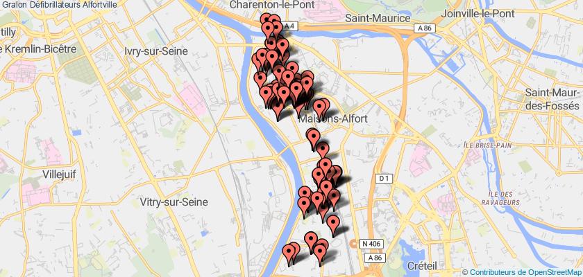 plan défibrillateurs Alfortville