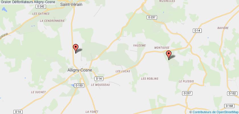 plan défibrillateurs Alligny-Cosne