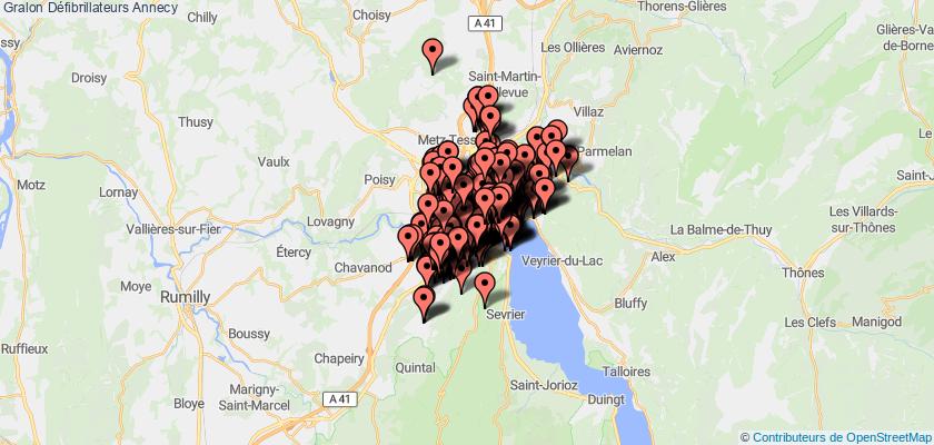 plan défibrillateurs Annecy