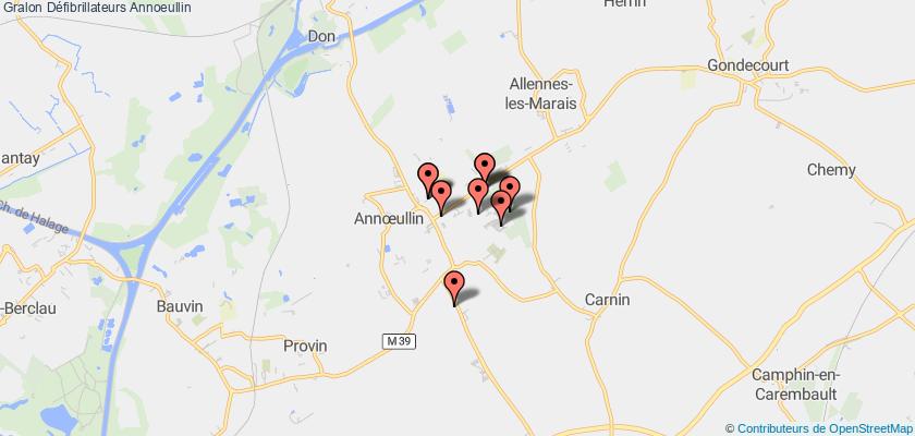 plan défibrillateurs Annoeullin