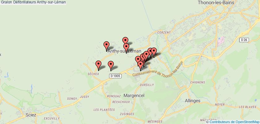 plan défibrillateurs Anthy-sur-Léman