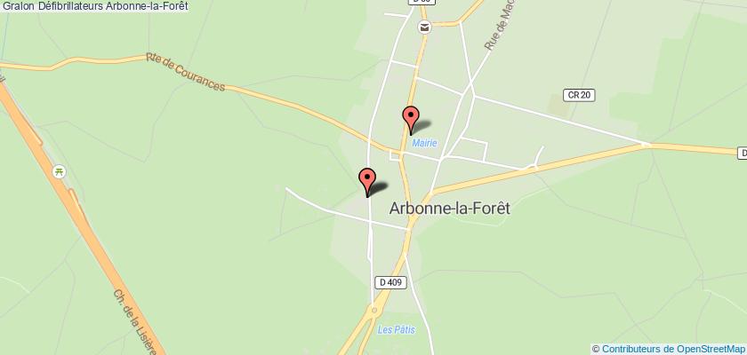 plan défibrillateurs Arbonne-la-Forêt