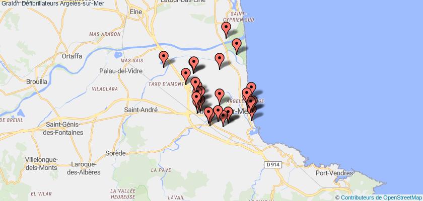 plan défibrillateurs Argelès-sur-Mer