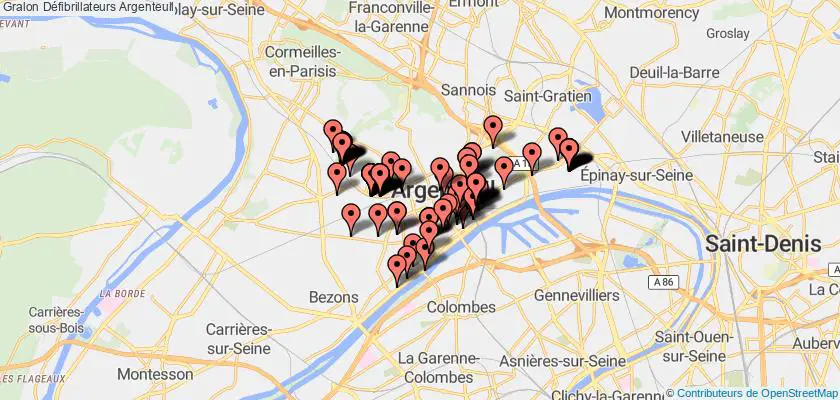 plan défibrillateurs Argenteuil