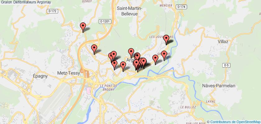 plan défibrillateurs Argonay